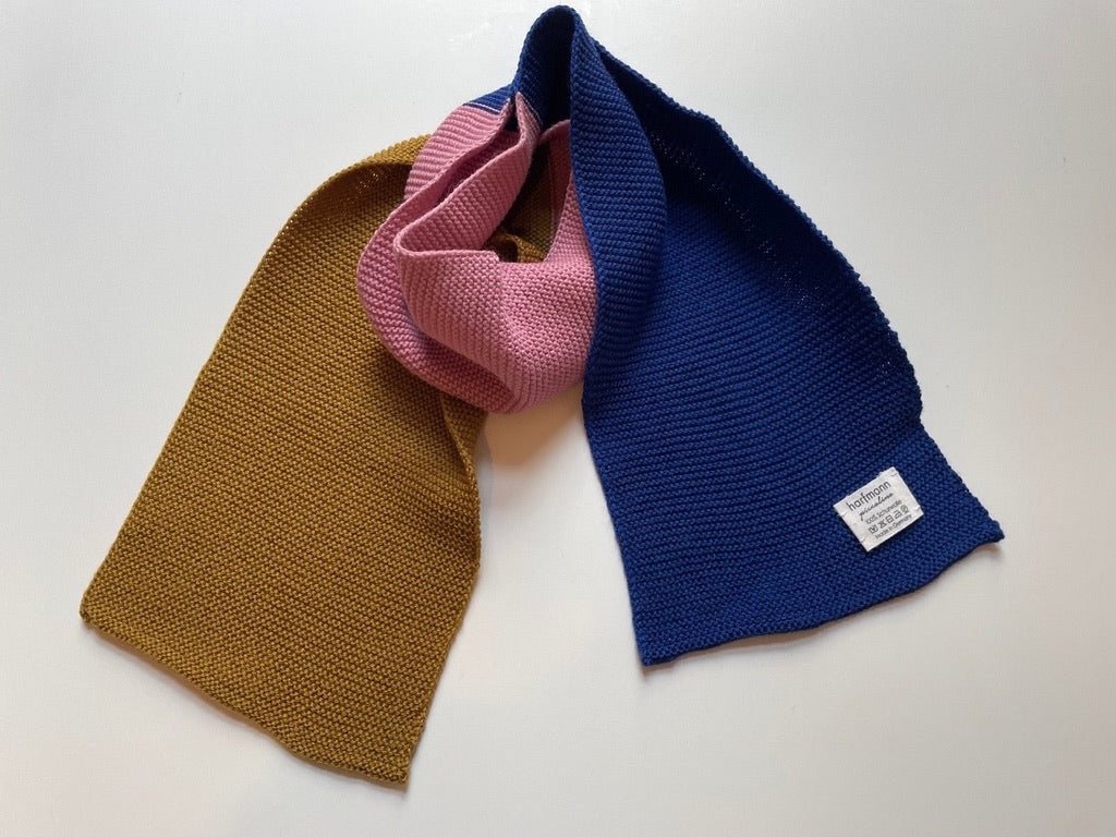 Merino Wool 3-colored Knitted Scarf