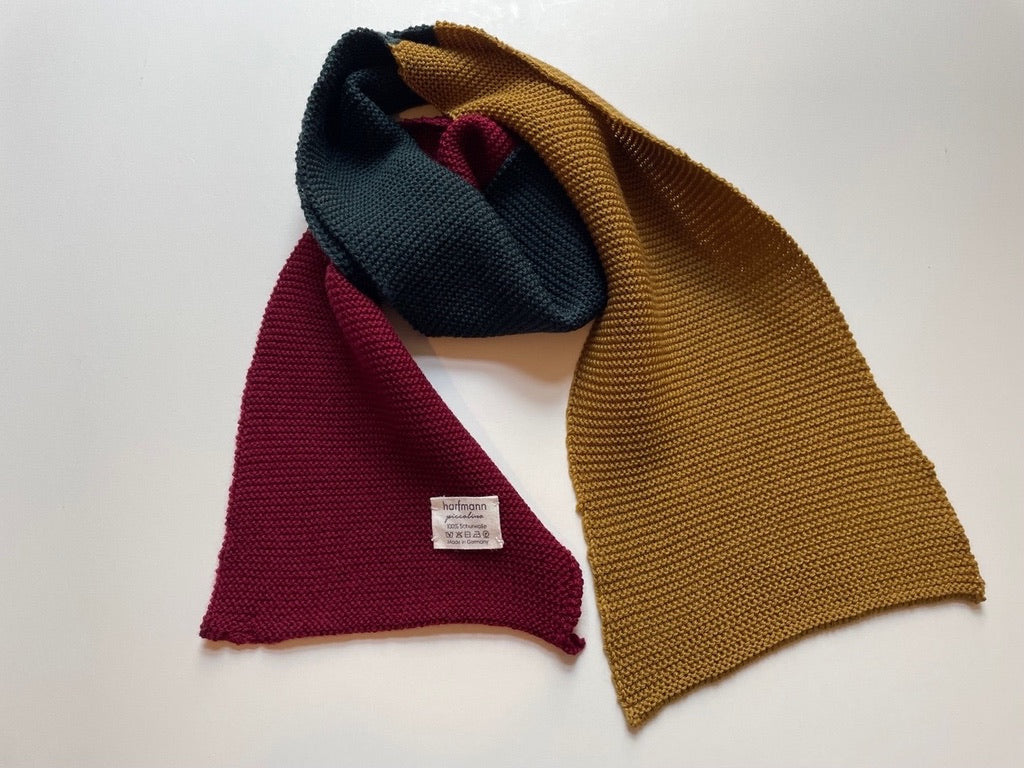 Merino Wool 3-colored Knitted Scarf