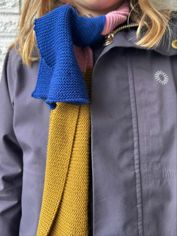 Merino Wool 3-colored Knitted Scarf