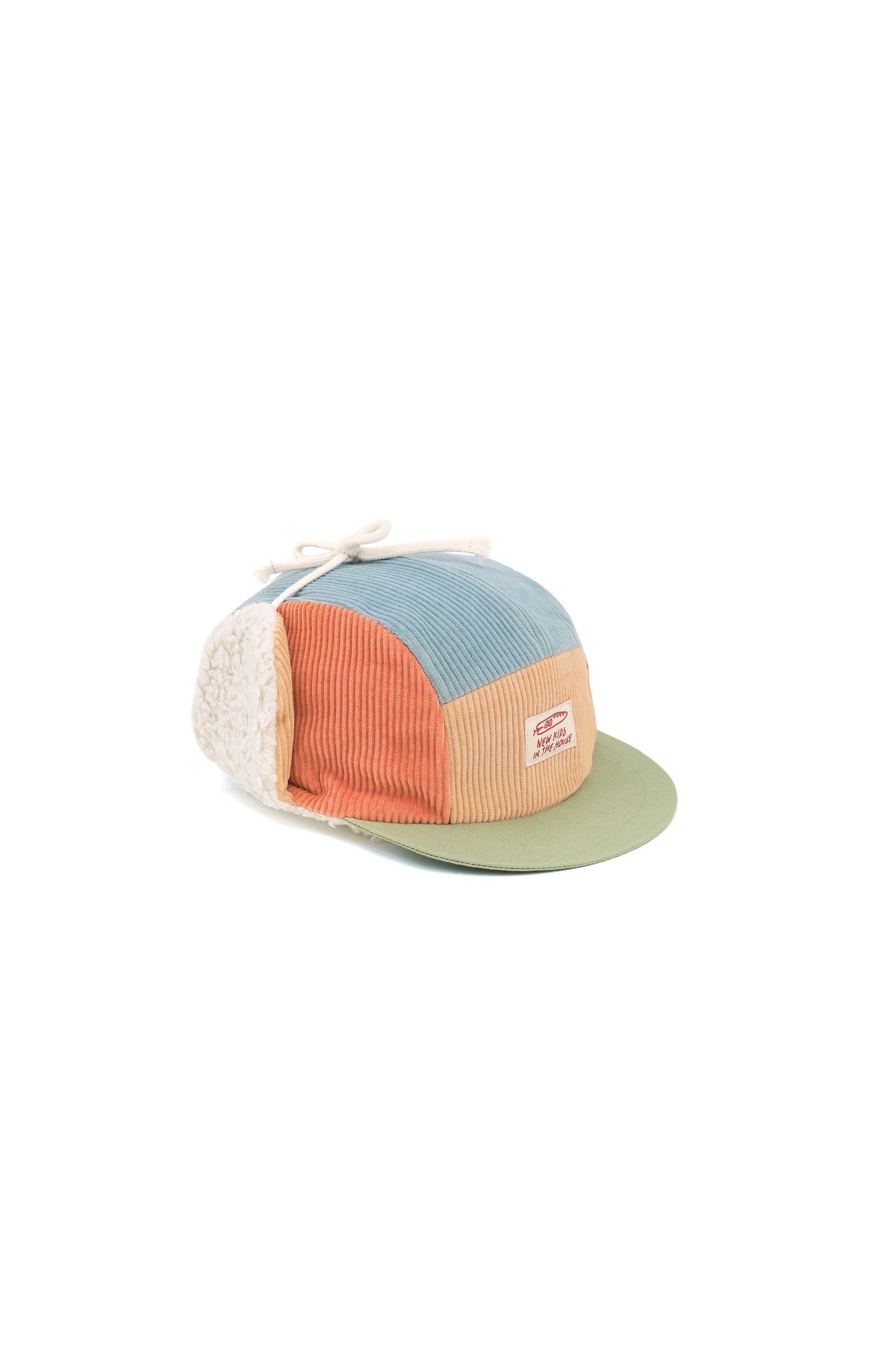 Corduroy 5-Panel Winter Cap with Ear Flap