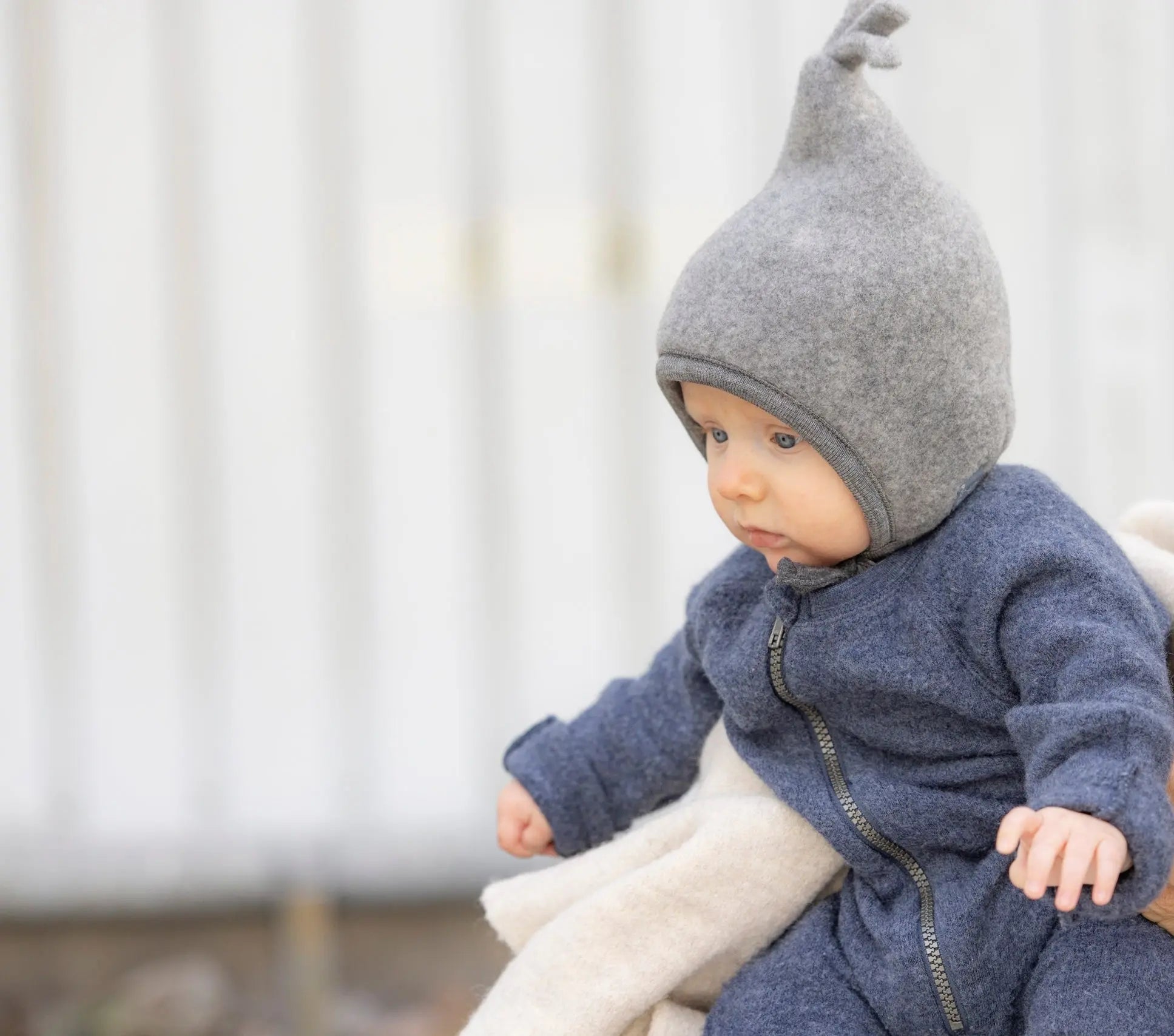 Baby / Toddler Merino Wool Fleece Pointed Cap